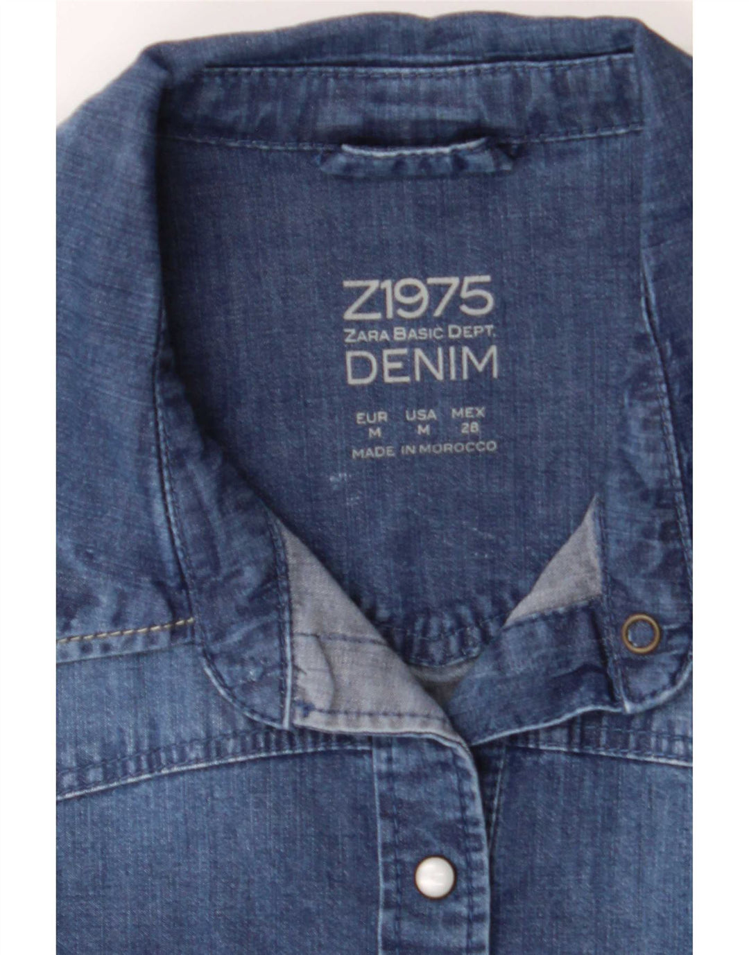 Camisa jeans feminina Zara Reino Unido 12 azul médio