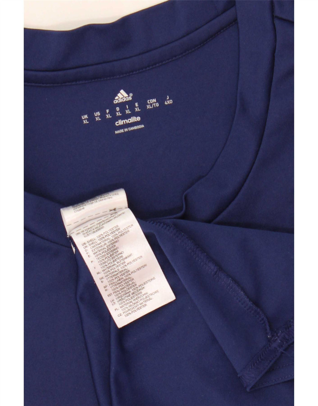 Camiseta masculina Adidas Climalite Top XL azul marinho poliéster
