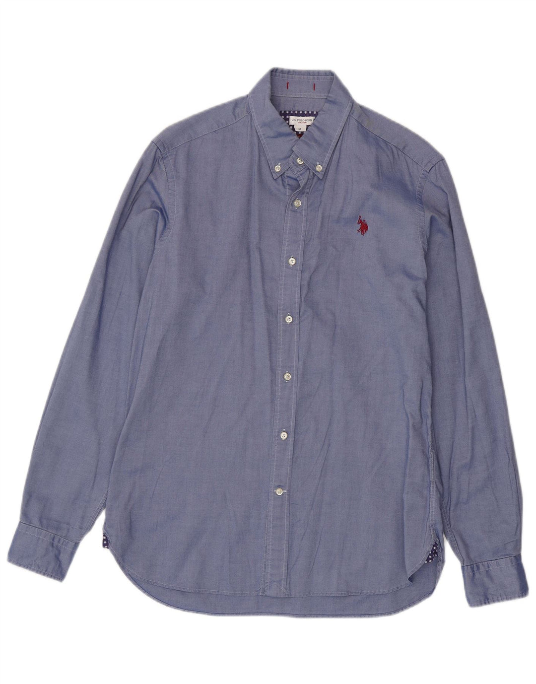 US Polo Assn. Camisa Masculina Slim Fit Algodão Azul Médio