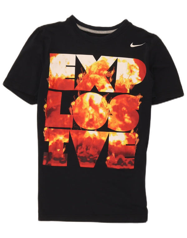 Camiseta Nike Masculina Dri Fit Graphic Top Pequeno Algodão Preto