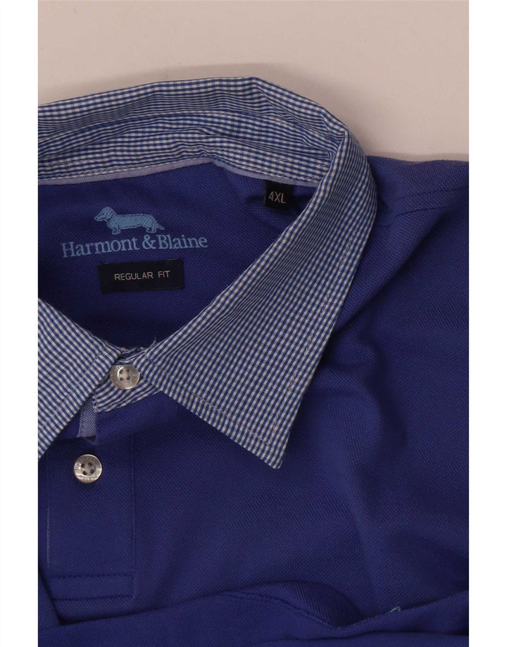 Camisa pólo masculina Harmont & Blaine 4XL azul clássico