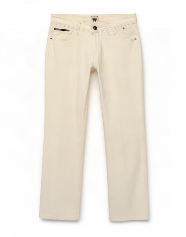 Jeans retos femininos Tommy Hilfiger W26 L30 algodão branco