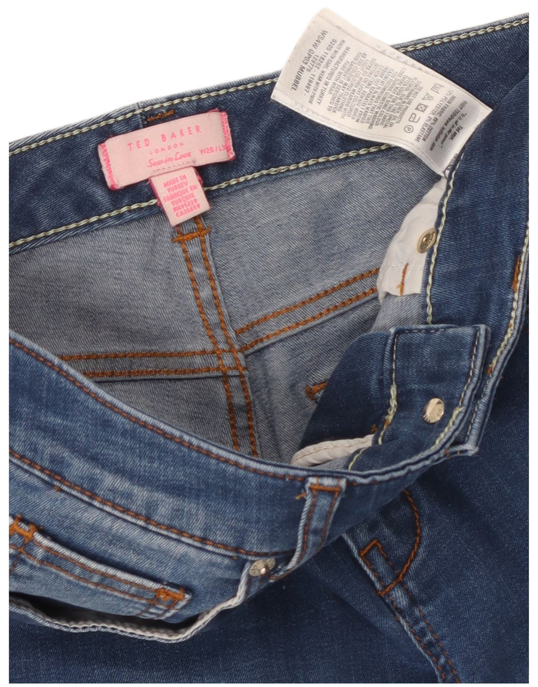 Calça jeans skinny feminina TED BAKER W26 L30 algodão azul