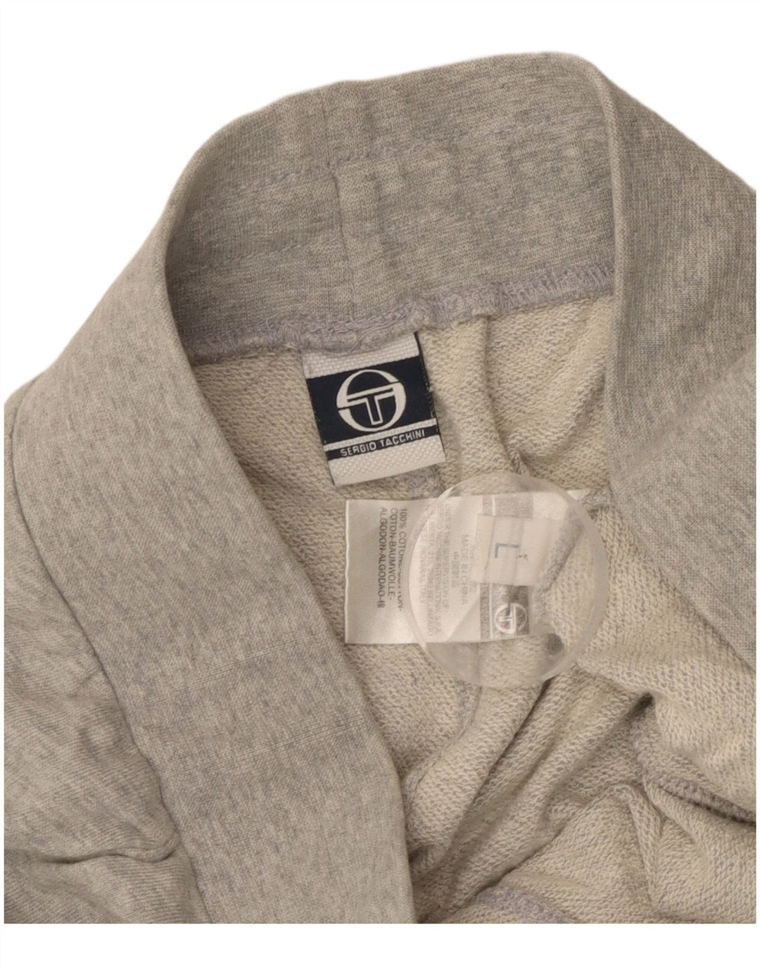 Sergio Tacchini Mens Sport Shorts Grande Cinza Colorblock Algodão