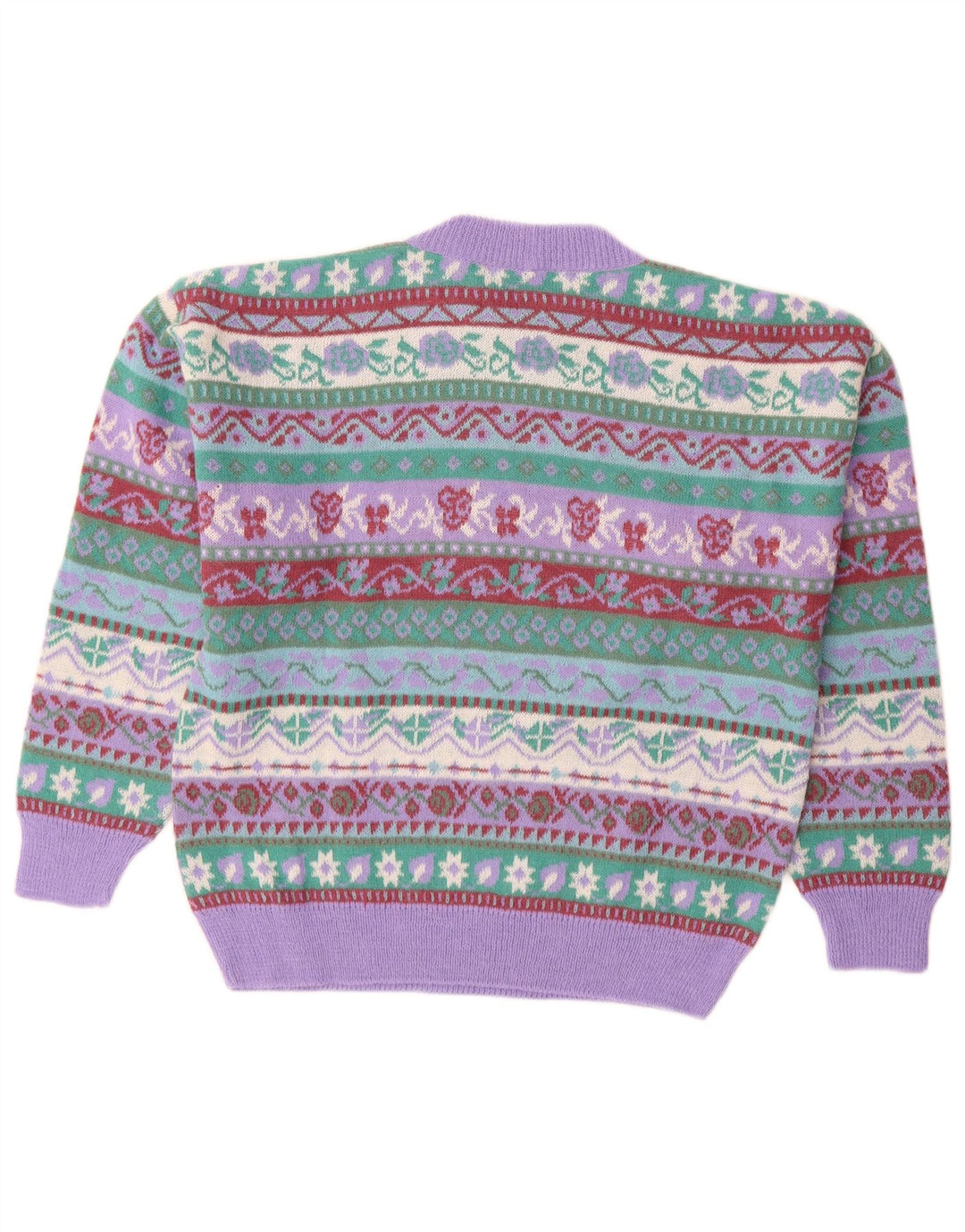 Suéter feminino SILVY com gola redonda IT 42 Roxo Médio Fair Isle