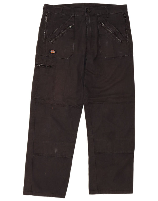 Calças cargo retas masculinas Dickies W34 L29 poliéster preto