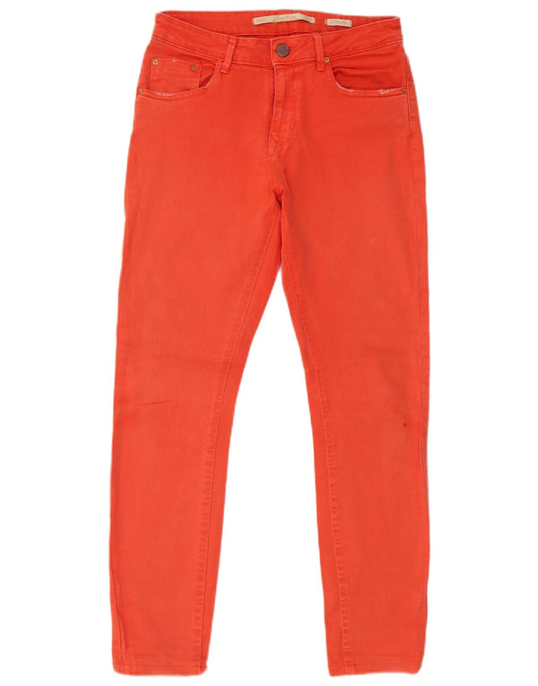 Zara Jeans Skinny Feminino UE 38 Pequeno W28 L26 Algodão Laranja