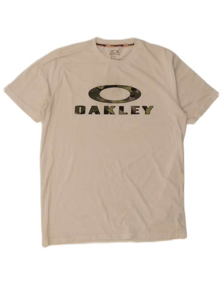 Camiseta masculina Oakley Regular Fit Graphic Top Médio Branco