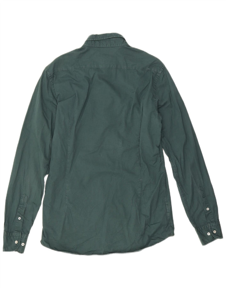 Camisa masculina Massimo Dutti de algodão verde médio