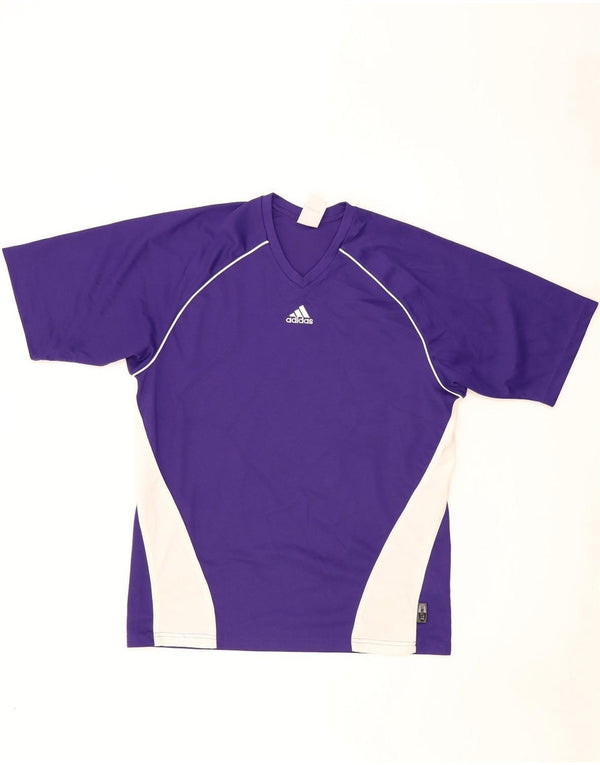 Adidas Mens Camiseta Top Pequeno Roxo Colorblock Poliéster