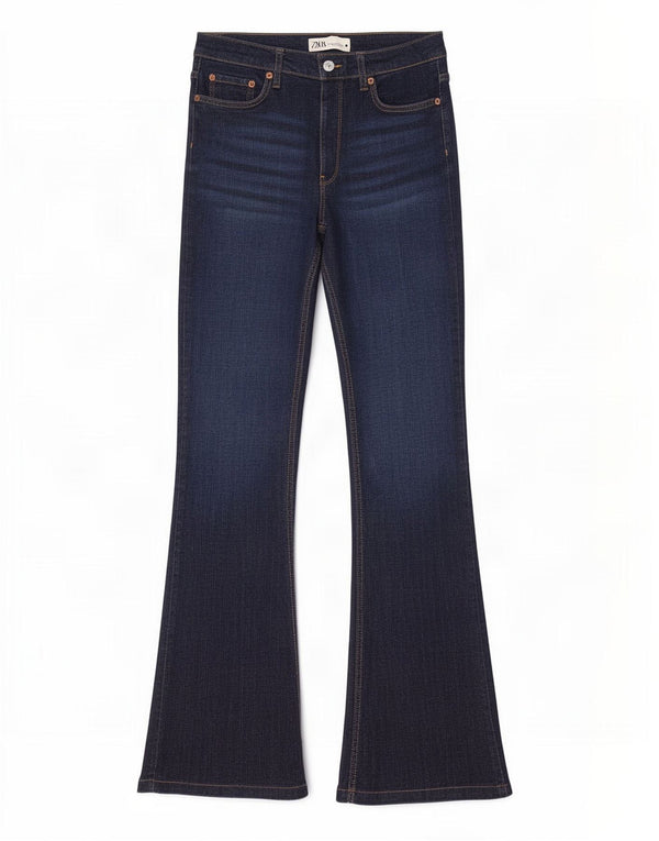 Zara Jeans feminino queimado EU 36 XS W26 L31 azul marinho