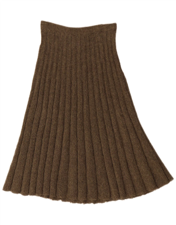 Saia feminina vintage em malha A-Line W28 médio cáqui