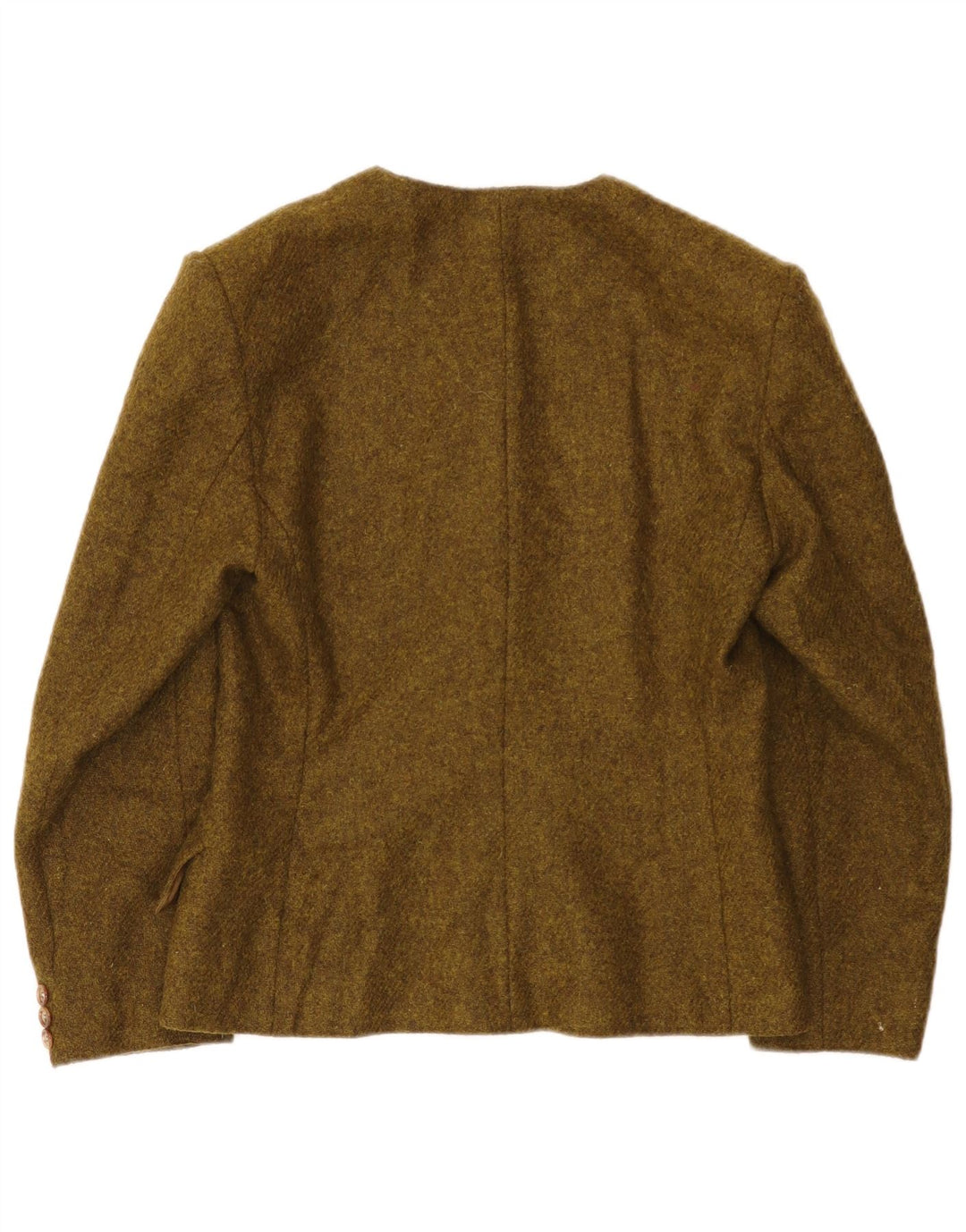 Jaqueta blazer feminina Marella com 4 botões Reino Unido 14 grande lã caqui Paisley
