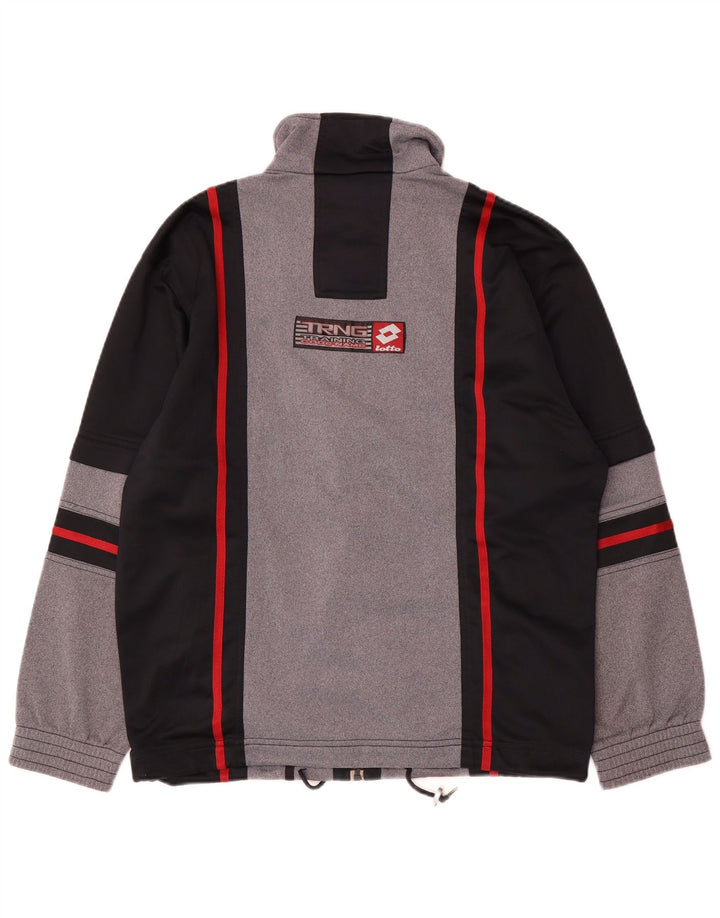 LOTTO masculino gráfico completo agasalho pequeno preto colorblock poliéster