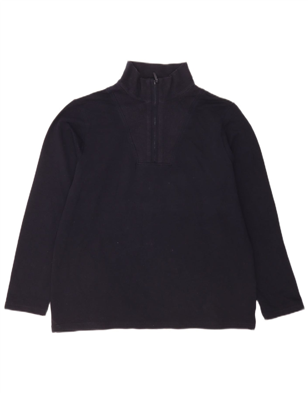 Suéter feminino Marks & Spencer com zíper e gola UK 14 médio azul marinho