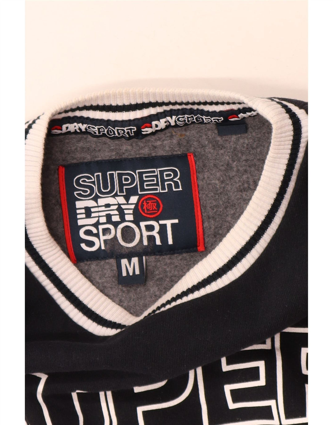 Superdry moletom gráfico masculino jumper médio preto colorblock algodão