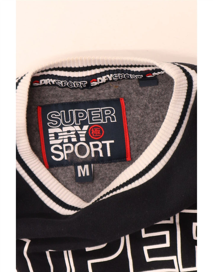 Superdry moletom gráfico masculino jumper médio preto colorblock algodão