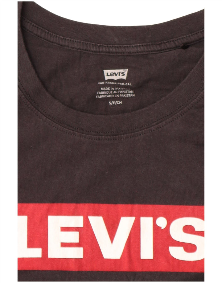 Camiseta feminina Levi's Crop Oversized Graphic UK 10 pequena preta