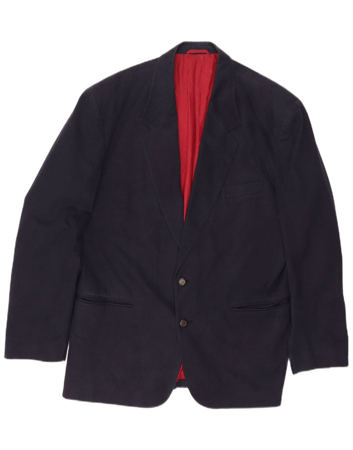 Jaqueta blazer masculina Paul & Shark com 2 botões Reino Unido 44 2XL algodão azul marinho