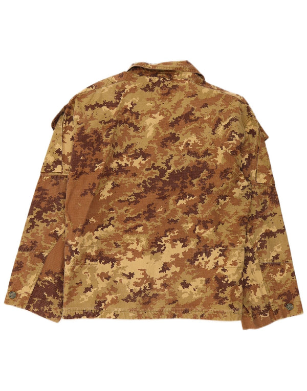 Jaqueta militar masculina vintage IT 50 grande algodão camuflado cáqui