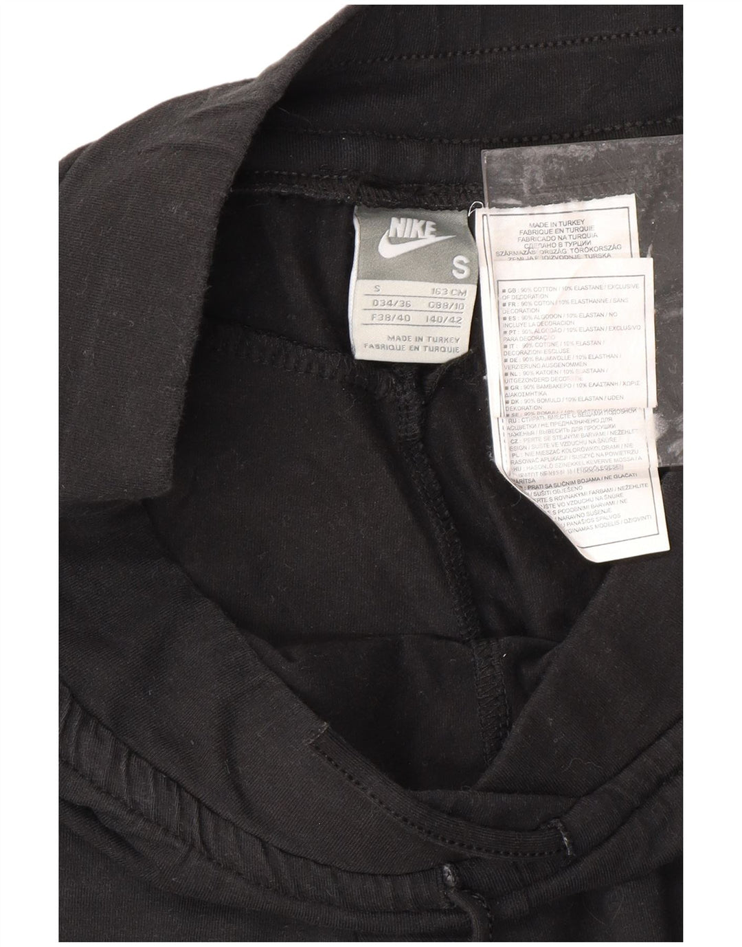 Calça de treino capri feminina NIKE Reino Unido 8/10 pequena preta de algodão