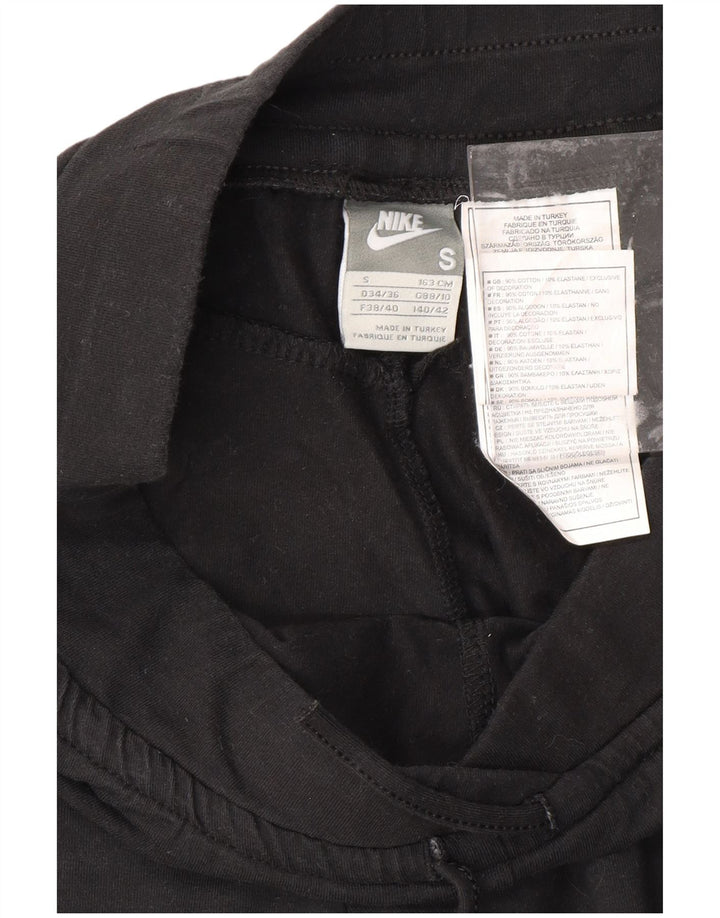 Calça de treino capri feminina NIKE Reino Unido 8/10 pequena preta de algodão