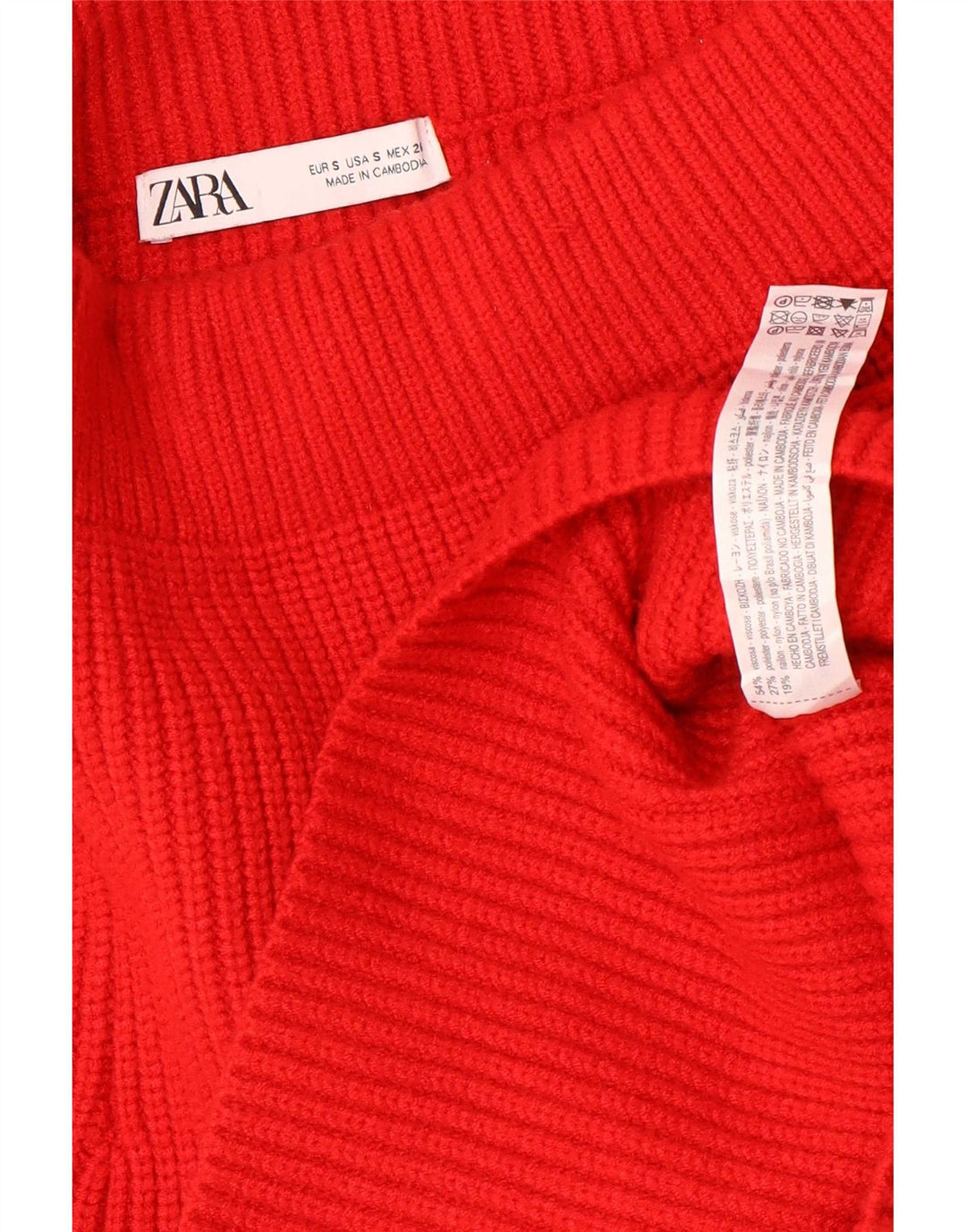 Mini saia feminina de malha Zara pequena W26 viscose vermelha