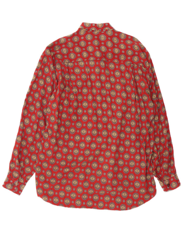 Camisa masculina Carrera médio vermelho paisley algodão