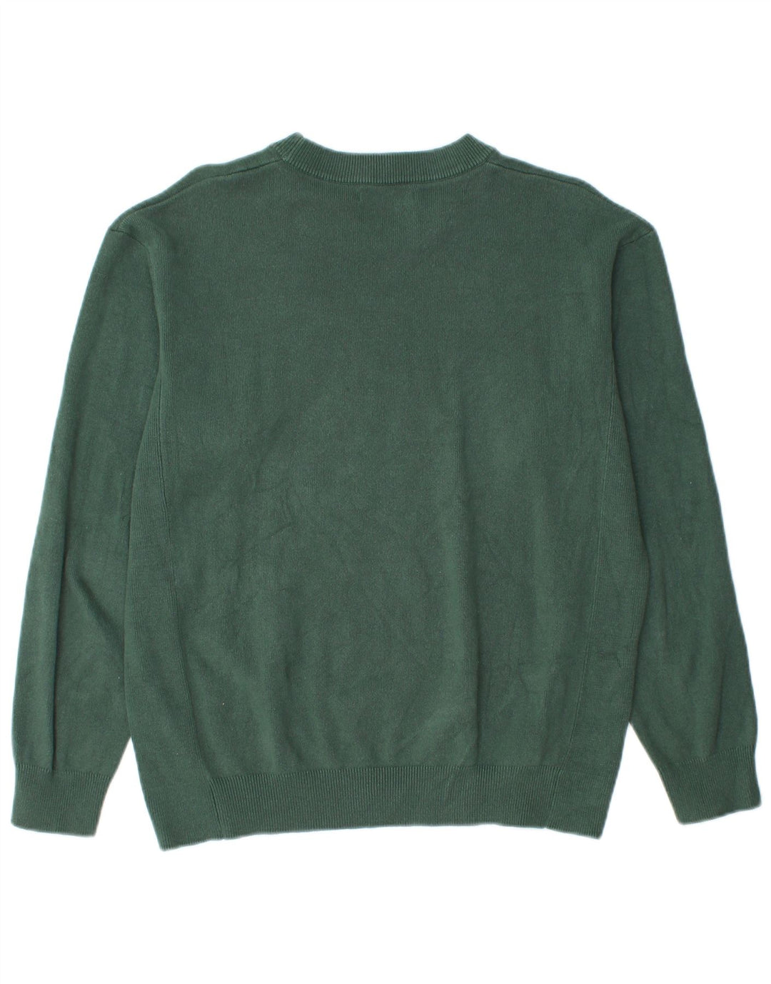 Zara Suéter masculino com gola redonda e algodão verde médio