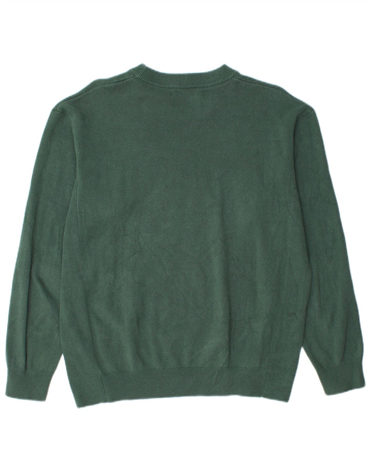 Zara Suéter masculino com gola redonda e algodão verde médio