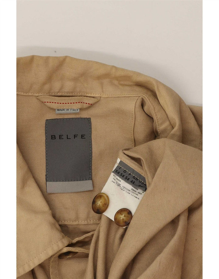 Jaqueta utilitária masculina Belfe UK 44 2XL algodão bege