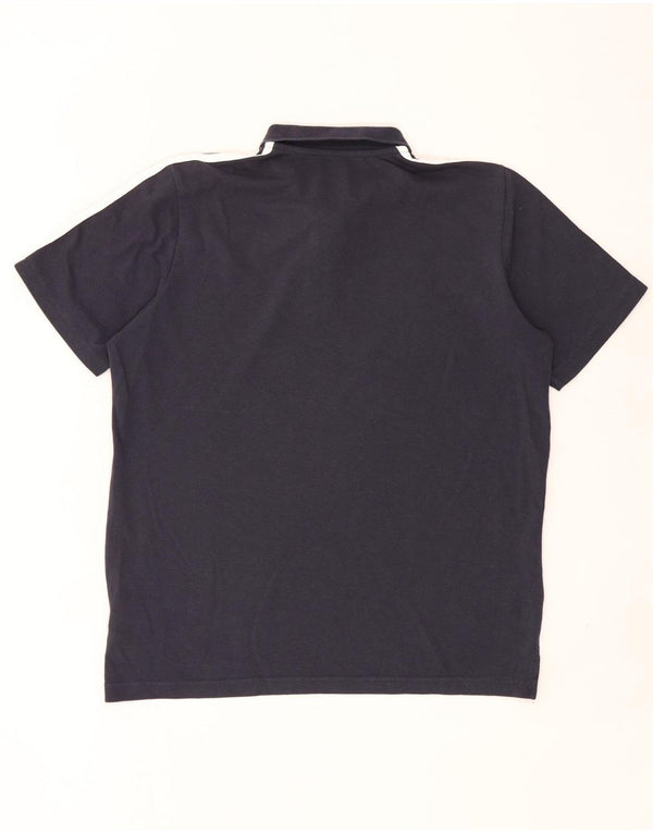 Camisa polo masculina Adidas média azul marinho algodão