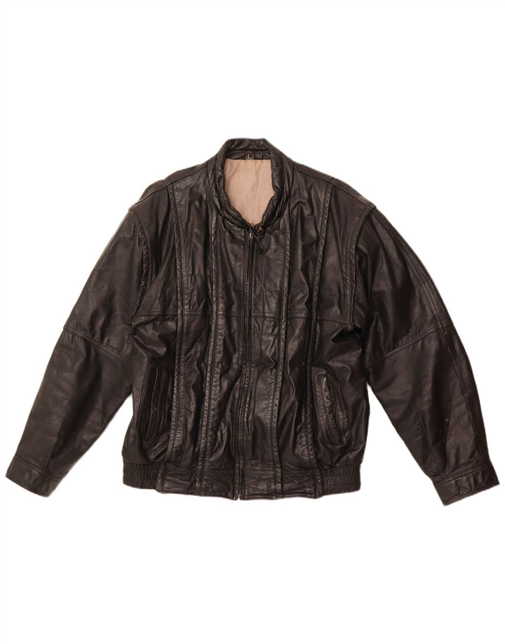 Jaqueta de couro masculina POINTERS UK 40 grande couro preto