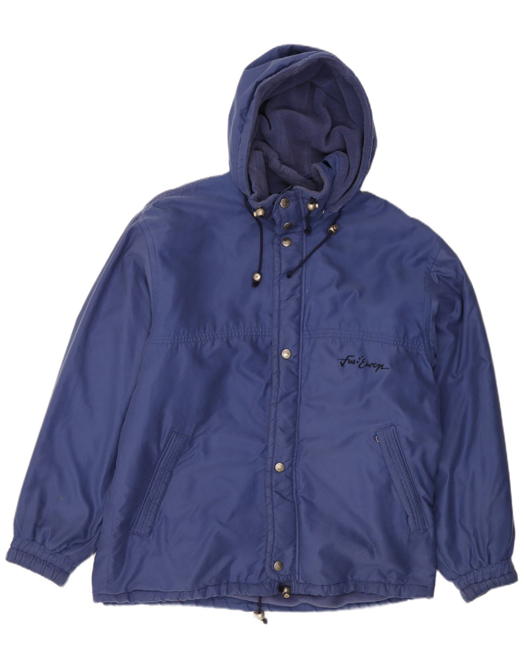 Jaqueta corta-vento masculina Polartec de grandes dimensões UK 38 poliéster azul médio