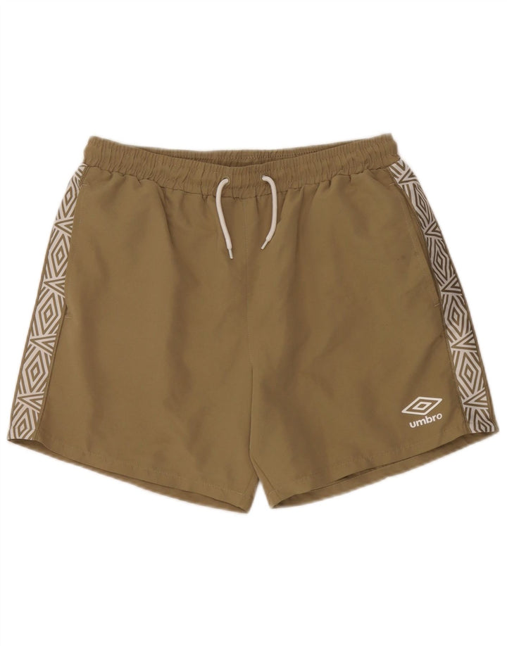 Umbro Shorts de natação masculino gráfico grande poliéster colorblock cáqui