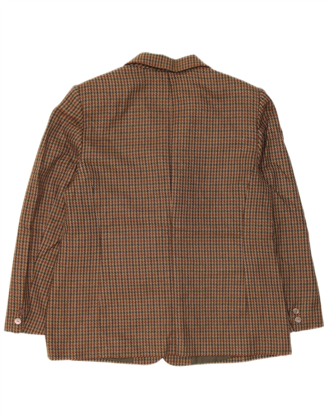 Jaqueta blazer feminina vintage com 2 botões UK 14 Houndstooth verde médio