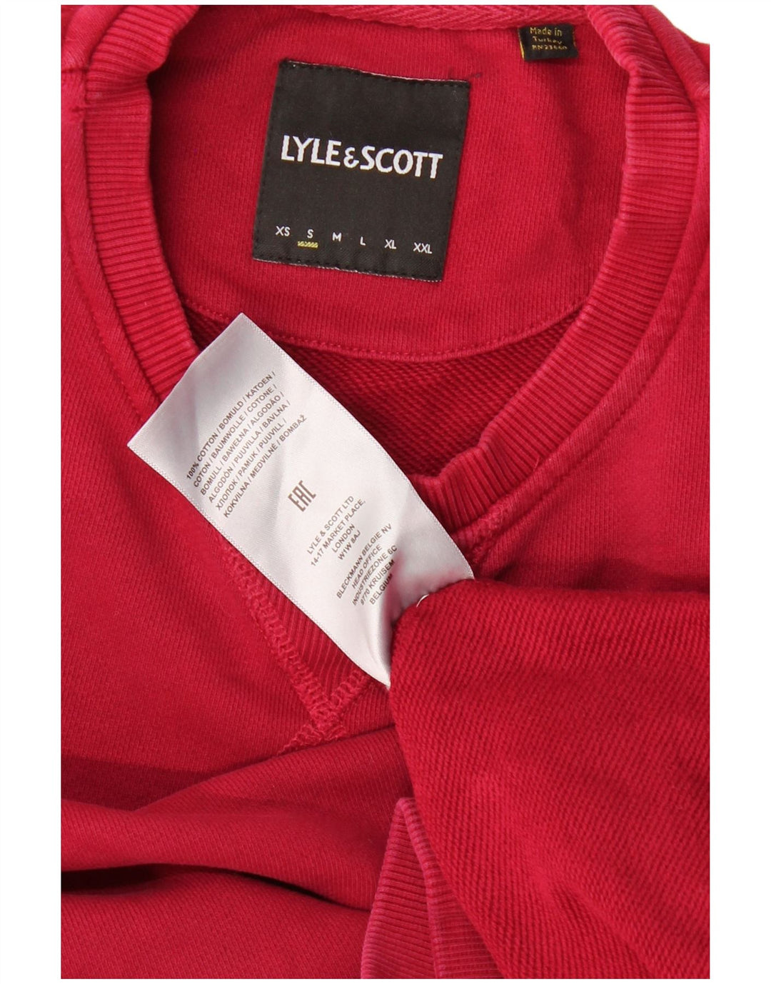 LYLE & SCOTT moletom masculino jumper pequeno algodão vermelho
