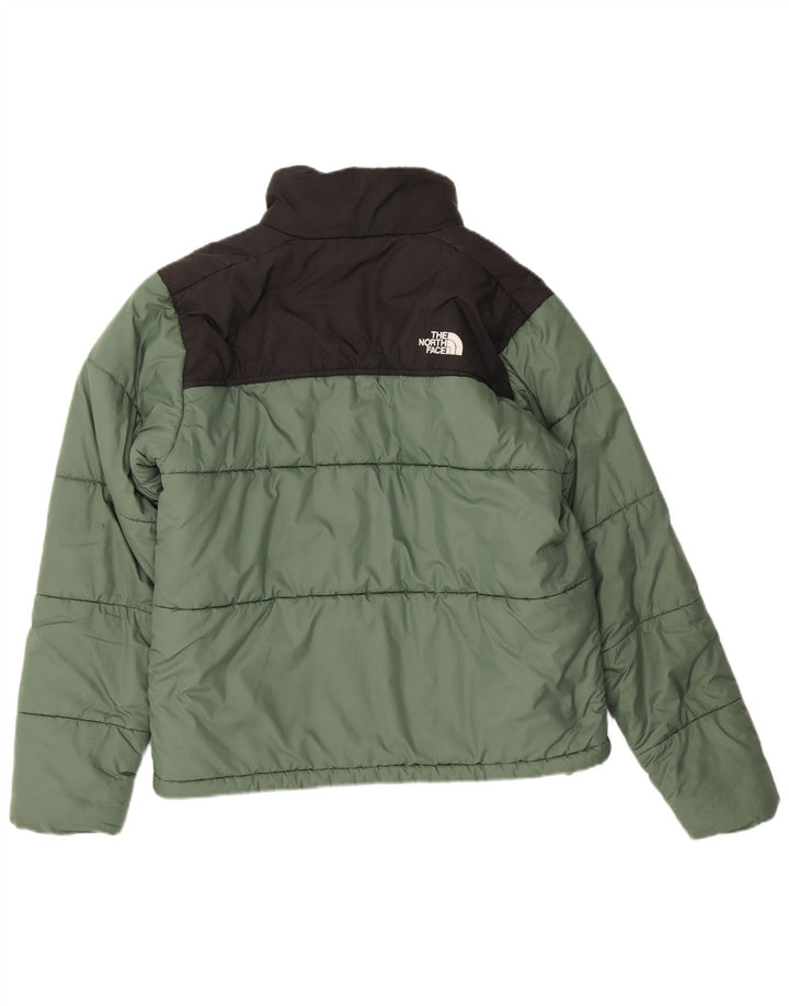 Jaqueta acolchoada masculina The North Face UK 36 poliéster colorblock verde pequeno