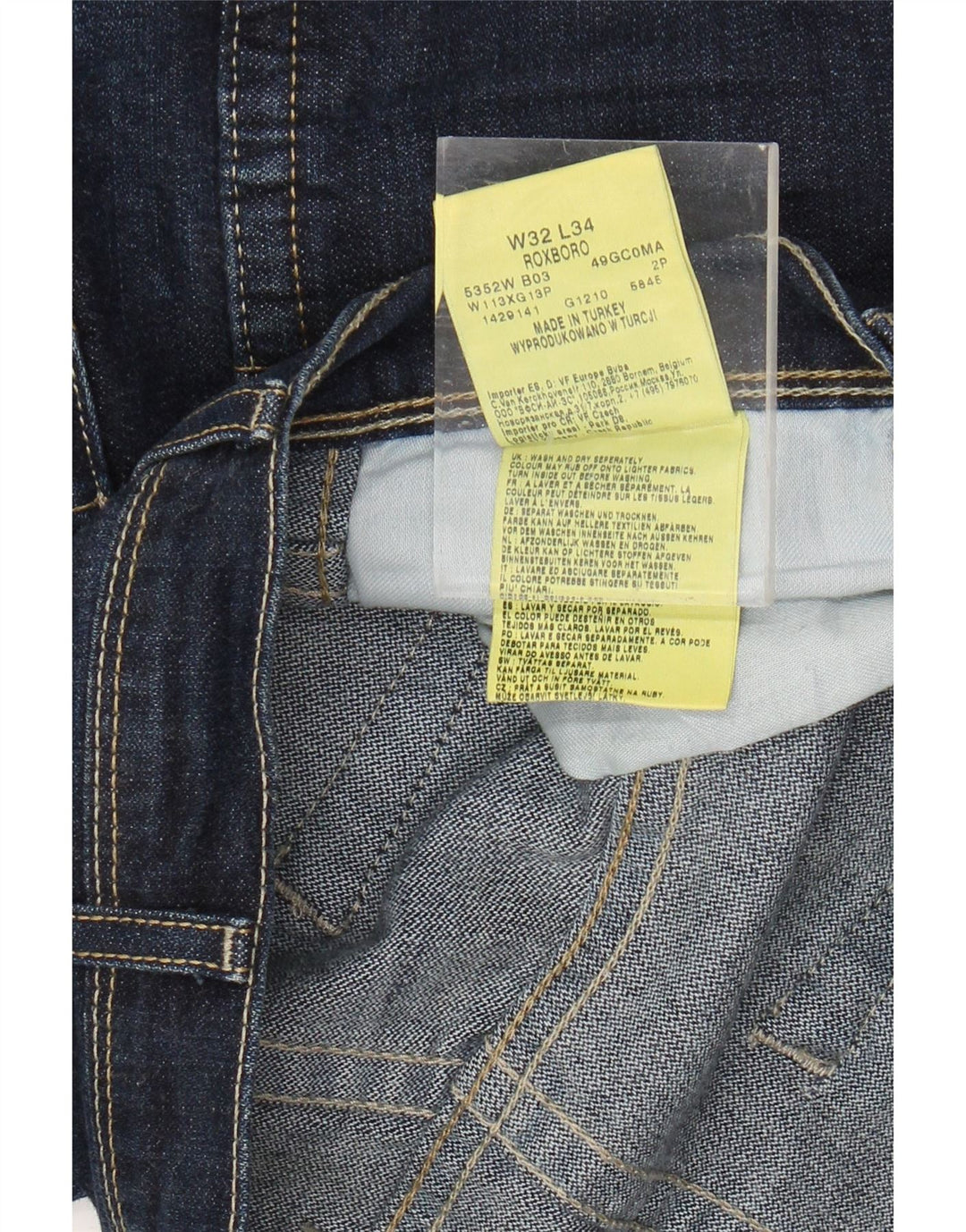 WRANGLER Masculino Roxboro Straight Jeans W32 L34 Azul Algodão