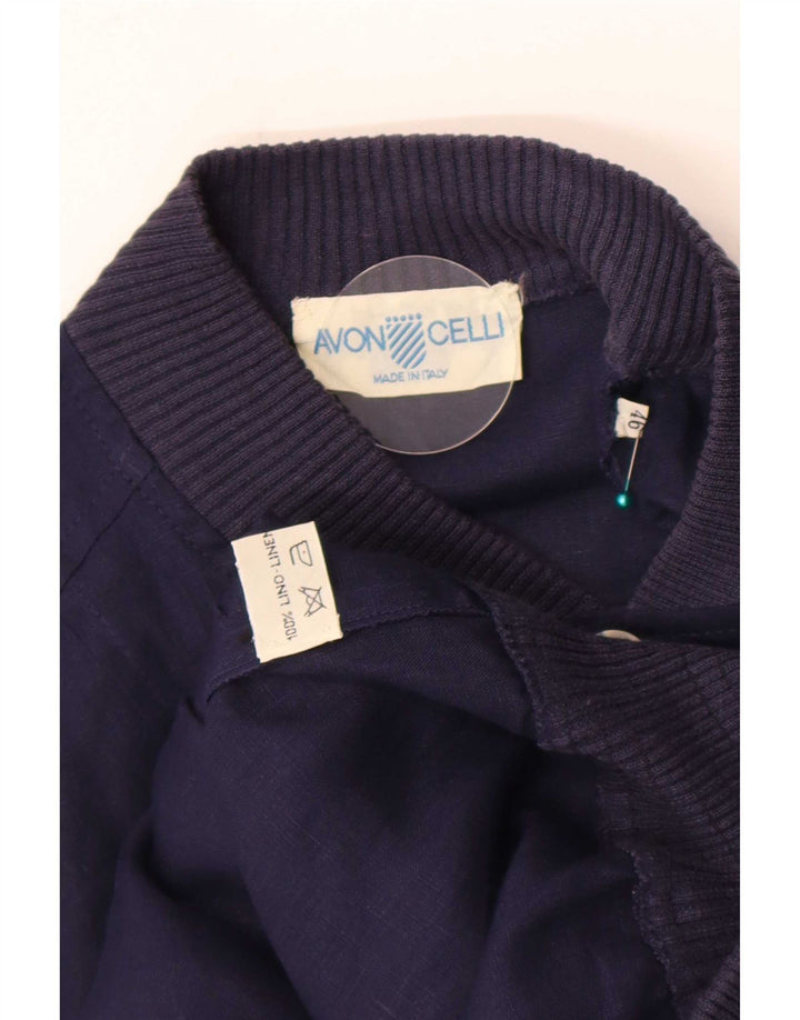 Avon Celli Mens Loose Fit Bomber Jacket IT 46 Pequeno Linho Azul Marinho