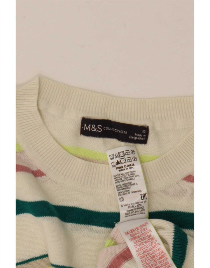Suéter feminino Marks & Spencer com gola redonda Reino Unido 12 médio multicolorido