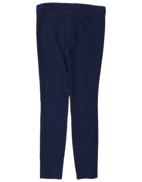 Calça feminina casual skinny Zara pequena W26 L28 azul paisley
