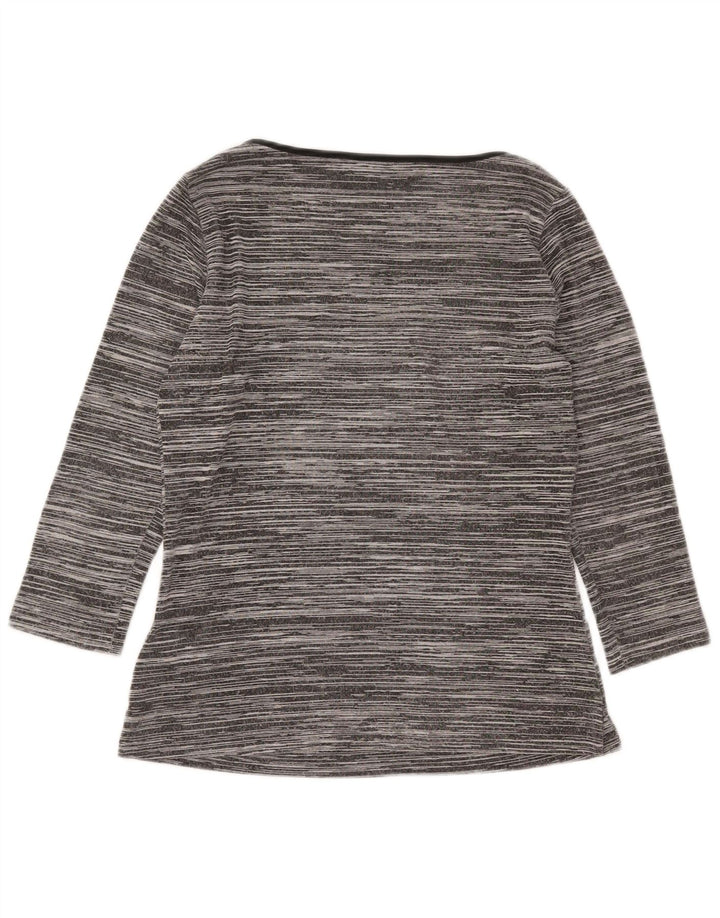 Top feminino Marks & Spencer manga 3/4 Reino Unido 8 viscose manchada cinza pequena