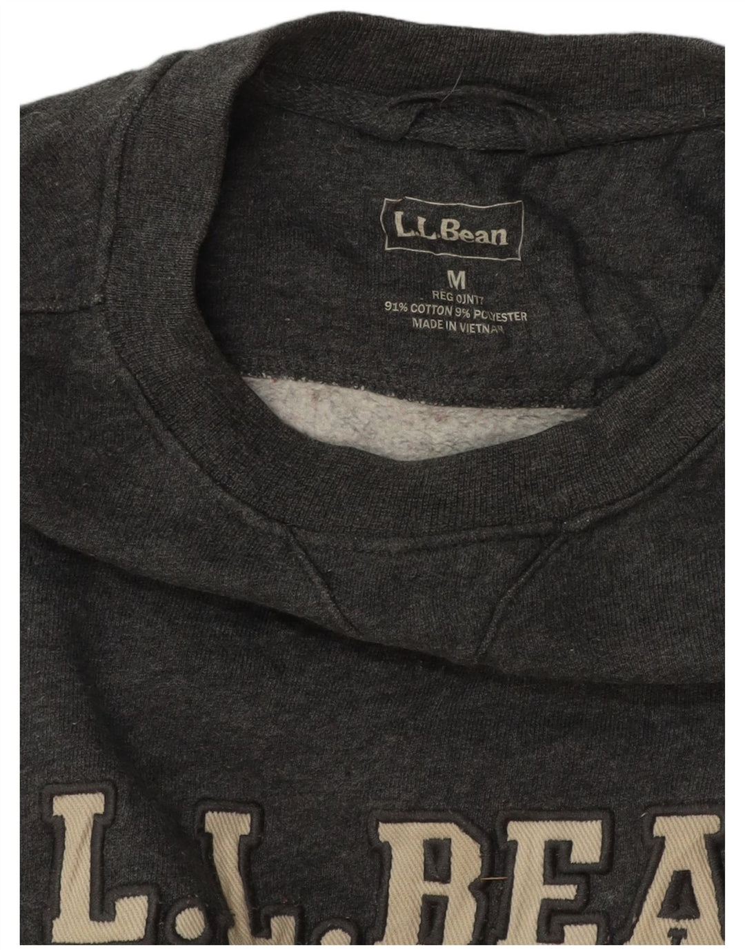 L.L.BEAN moletom gráfico masculino jumper médio algodão cinza