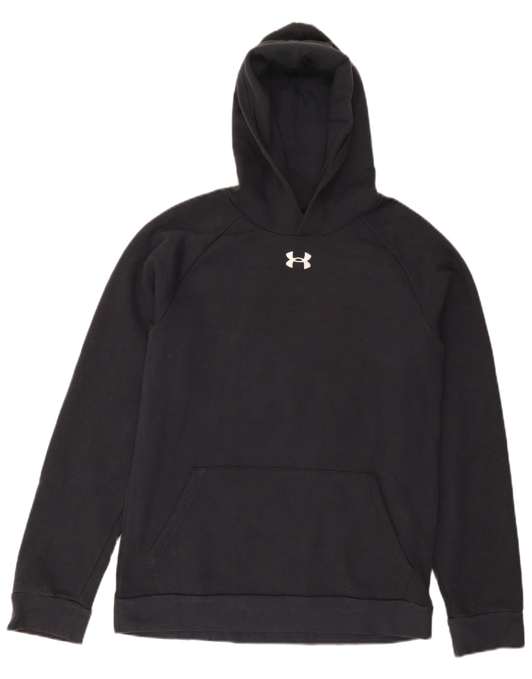 UNDER ARMOUR Meninos moletom com capuz 13-14 anos XL algodão preto