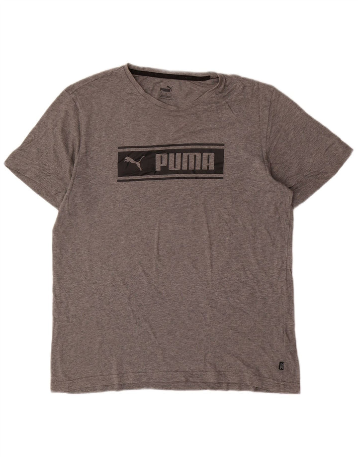 Camiseta masculina Puma Graphic Top grande algodão cinza