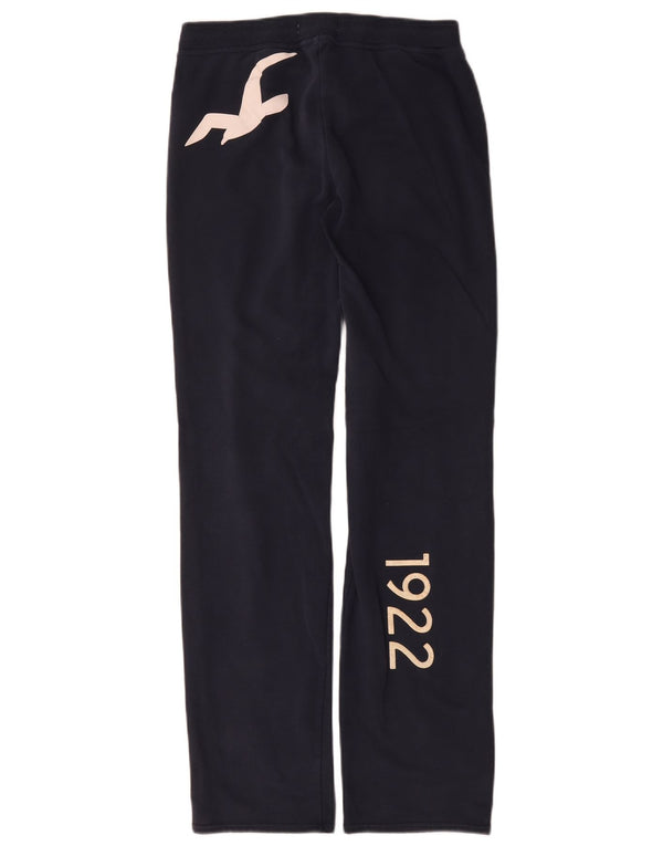 Calça feminina Hollister com estampa gráfica UK 10 algodão azul marinho pequeno