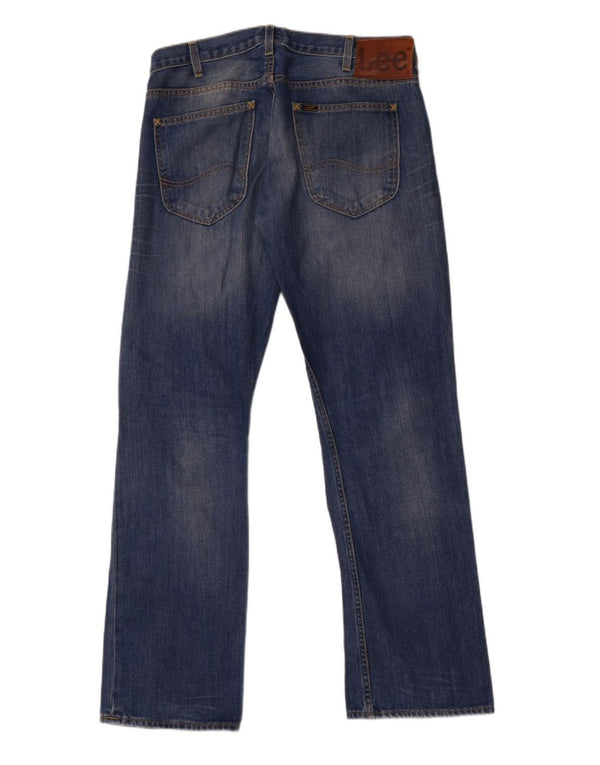 Lee Mens Flint Straight Jeans W34 L34 Azul Algodão