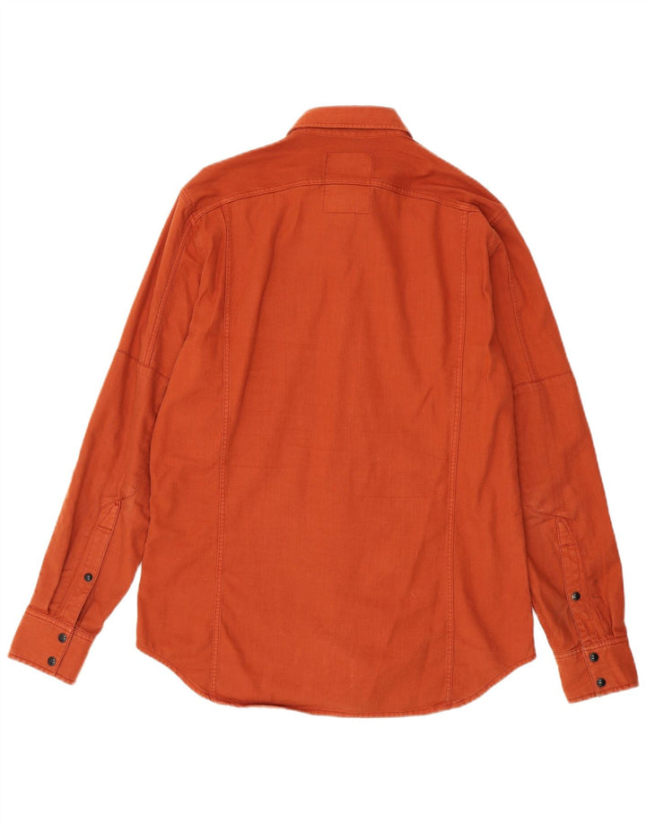 Camisa jeans masculina G-Star algodão laranja médio
