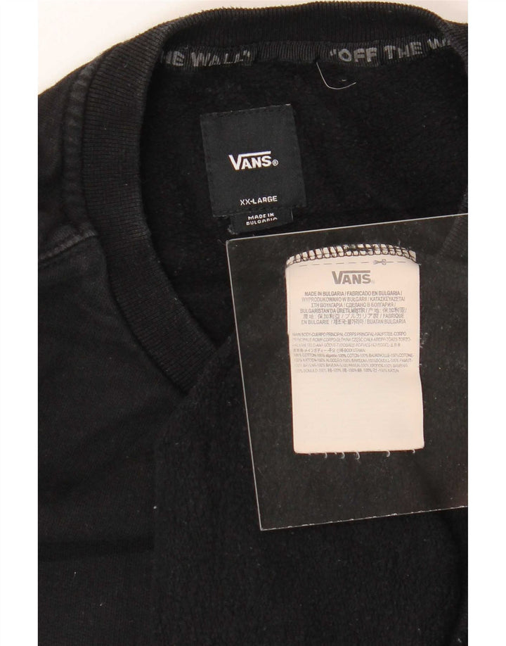 Vans Mens Graphic Moletom Jumper 2XL Algodão Preto